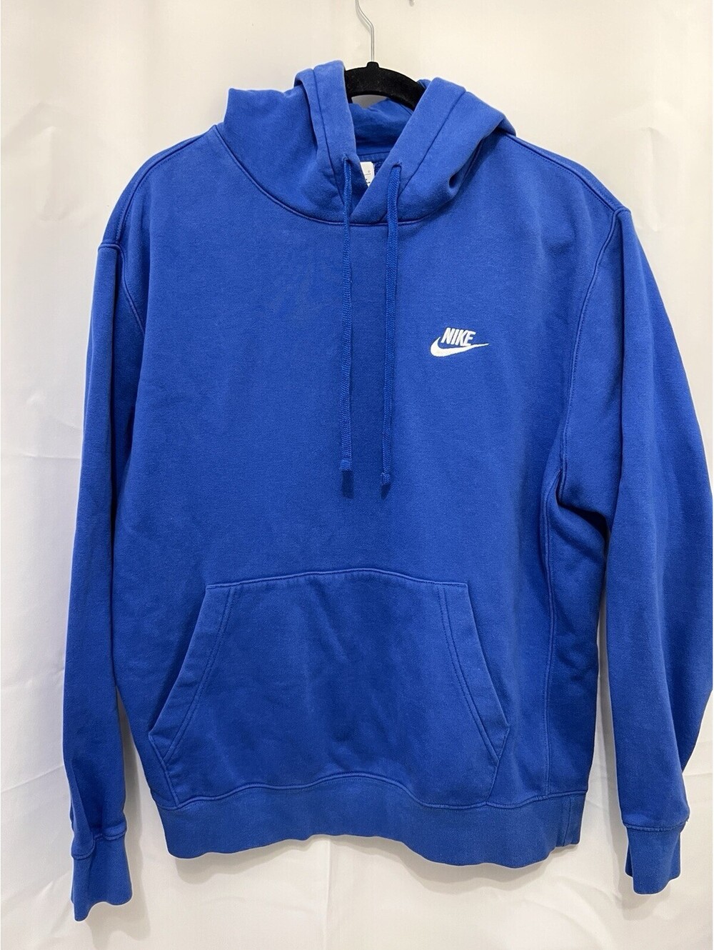Nike Sportswear Club Fleece Hoodie Men's Large Royal Blue Embroidered Logo